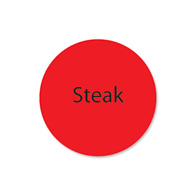 DayMark 111228 DuraMark Red 1" "Steak" Deli Label - 1000 / RL