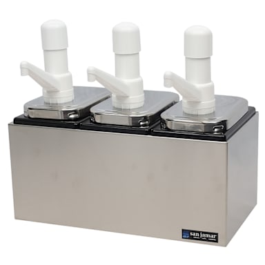 San Jamar® P9713 Condiment Pump Service Center with 3 Jars