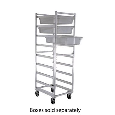 New Age Industrial 1481 Full Height Mobile Poly Box Rack w/ Open Sides