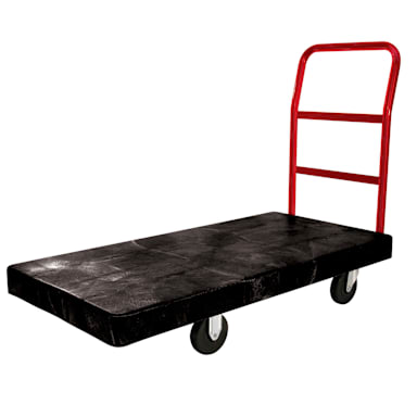 Rubbermaid FG444100BLA Black 1-Handle HD 46" Platform Truck