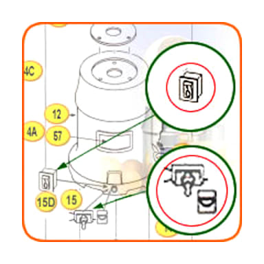 Sunkist® 15D Main Rocker Switch With Seal For Commercial Juicer