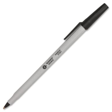 Business Source BSN37501 Black Ballpoint Stick Pen - Dozen