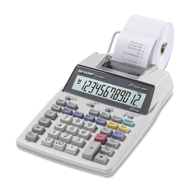 Sharp SHREL1750V White 12-Digit Printing Calculator