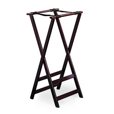 TableCraft 21 Tall Mahogany Finish 32" Teak Wood Tray Stand
