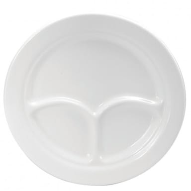 1880 Hospitality F9010000143 Cream White 3-Compartment Plate