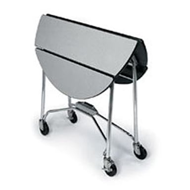 Lakeside® 415 Gray Round Folding Room Service Table With Casters