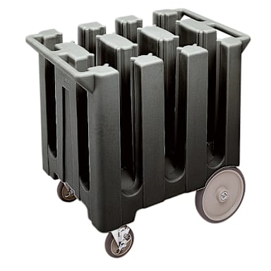Cambro DC575110 Black Poker Chip Style Dish Caddy with 6 Columns
