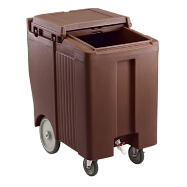Cambro ICS175TB131 SlidingLid Dark Brown Tall 175 Lb. Ice Caddy