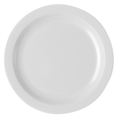 Cambro 10CWNR148 White Camwear Narrow Rim 10" Plate