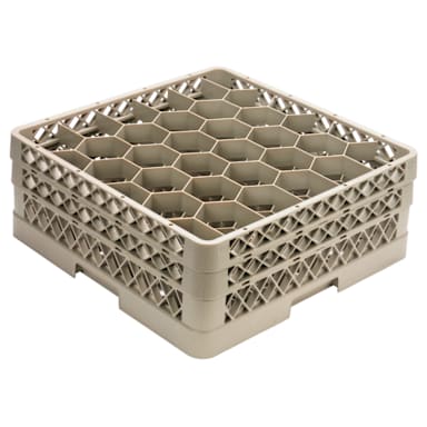 Traex® TR12HH Beige 30 Compartment Glass Rack With 2 Extenders