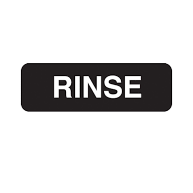 Traex 4522 Black 3 x 9" RINSE Symbol Sign with White Letters