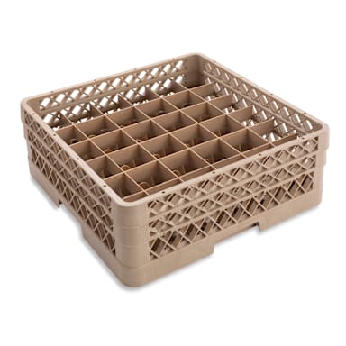 Traex® TR7CA Beige 36 Compartment Glass Rack with 2 Extenders