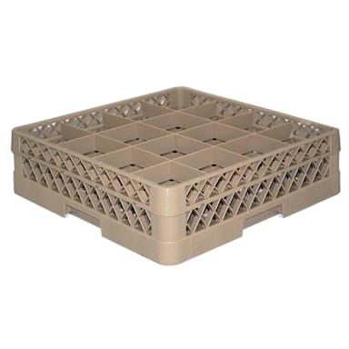 Traex® TR8D Beige 16 Compartment Glass Rack with 1 Extender