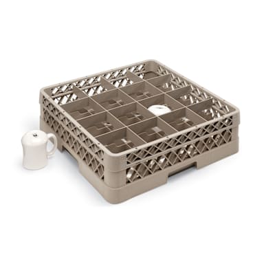 Traex® TR4D 16 Compartment 1 Extender Beige Cup Rack
