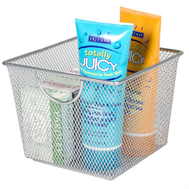 Design Ideas 351409 6.9" x 6.9" Small Silver Mesh Storage Basket