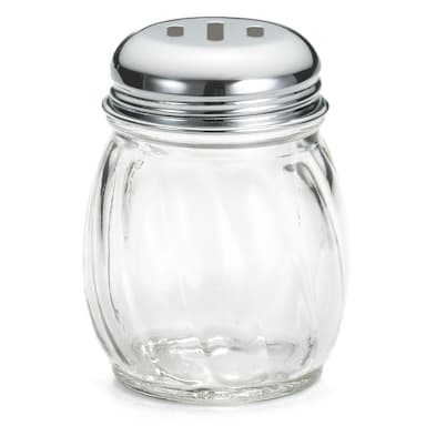 TableCraft 260SL Glass 6 Oz. Cheese Shaker with Slotted Lid - Dozen
