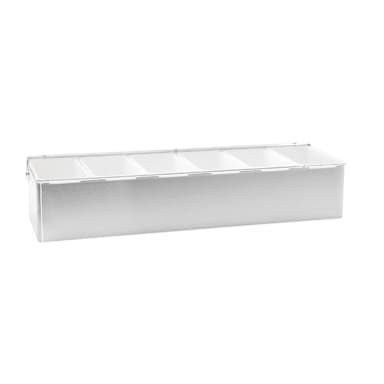 TableCraft 1606 6-Compartment Condiment Holder with Plastic Lid