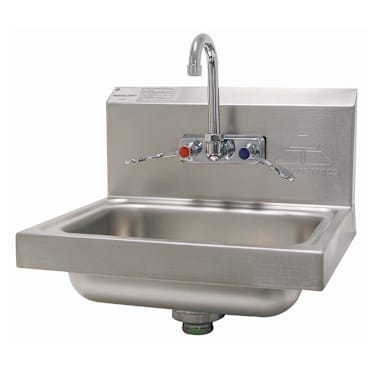 Advance Tabco 7-PS-68-1X S/S 10" x 14" x 5" Hand Sink w/ Wrist Handles