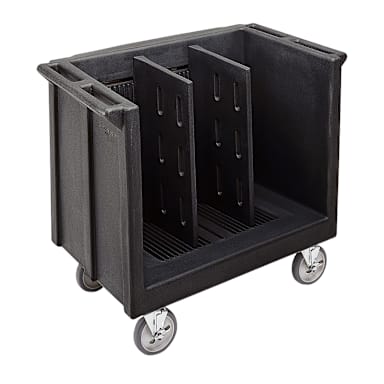 Cambro TDC30110 Black Adjustable Tray and Dish Cart with Cover