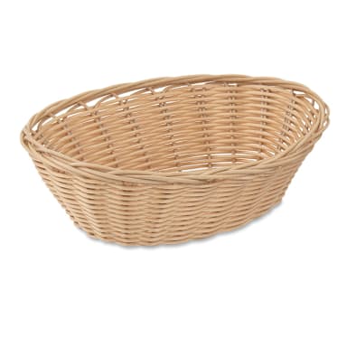 Browne Foodservice 575443 Tan Poly 9" x 7" Wicker Basket - Dozen