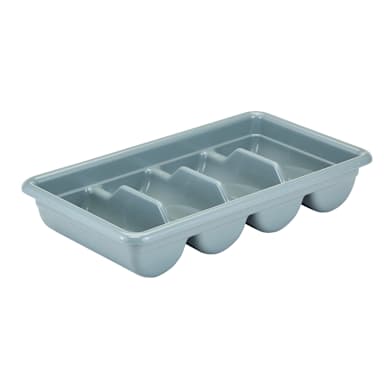 Cambro 1120CBP180 Light Gray Poly 4-Compartment Cutlery Cambox
