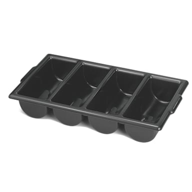 TableCraft 1524B Black 21" x 12" Cutlery Bin