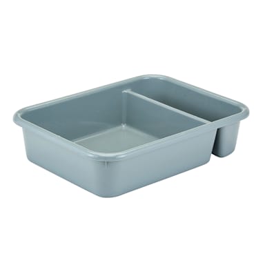 Cambro 1621CBP180 Light Gray Poly 2-Compartment Cambox Bus Box
