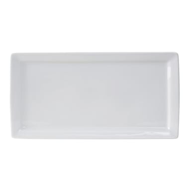 Tuxton GSP-552 Santorini 15.5" x 8" White Plate - 6 / CS