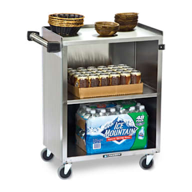 Lakeside® 610 Black 300 lb Capacity 3-Shelf Enclosed Bussing Cart