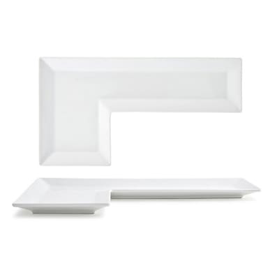 FOH DSU006WHP22 Kyoto 13" x 7" Puzzle Plate - 6 / CS