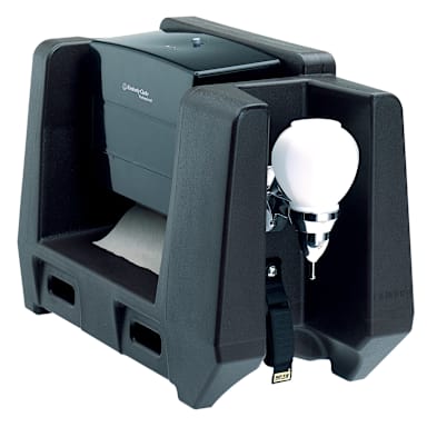 Cambro HWATD110 Black Handwash Station with Paper Towel Dispenser