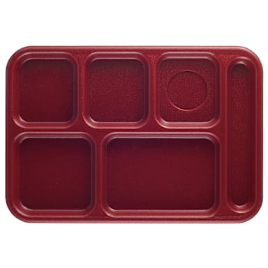 Cambro 10146CW416 Camwear Cranberry 6-Comp Serving Tray