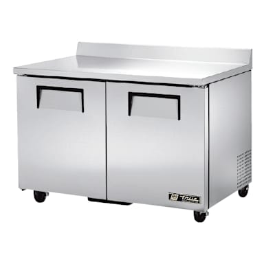 True® TWT-48-HC 2-Section 12 CF Worktop Refrigerator with Casters