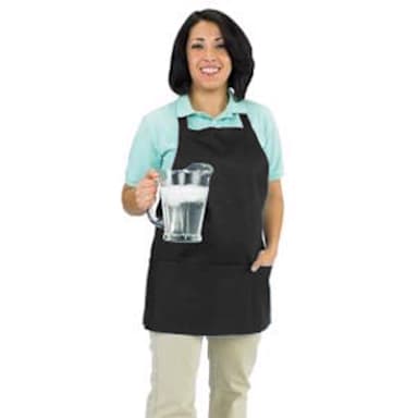Chef Revival 602BAFH-BK Front-of-the-House Black 3-Pocket Bib Apron