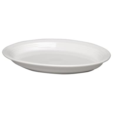 Homer Laughlin 456100 Fiesta White 9.58" Oval Platter - Dozen