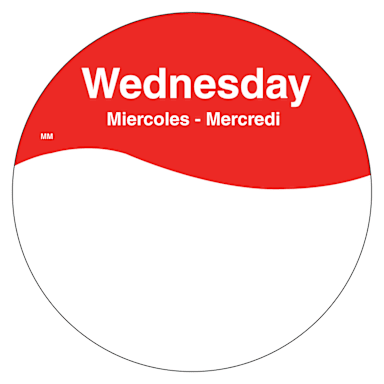 DayMark 1101083 MoveMark Trilingual 3" Wednesday Day Circle
