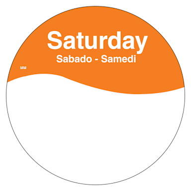 DayMark 1101086 MoveMark Trilingual 3" Saturday Day Circle