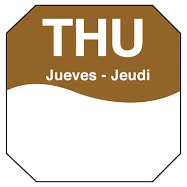 DayMark 1100604 Trilingual Octagonal 1" Thursday Day Label - 1000 / RL
