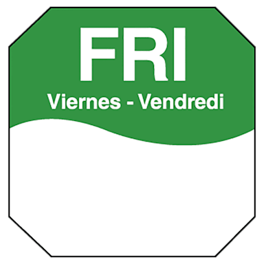 DayMark 1100605 Trilingual Octagonal 1" Friday Day Label - 1000 / RL