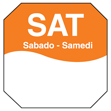DayMark 1100606 Trilingual Octagonal 1" Saturday Day Label - 1000 / RL