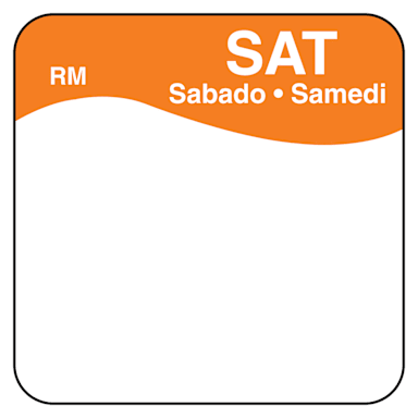 DayMark IT110111-6-SAT RinseMark™ Bilingual 1" Saturday Day Square - 1000 / RL