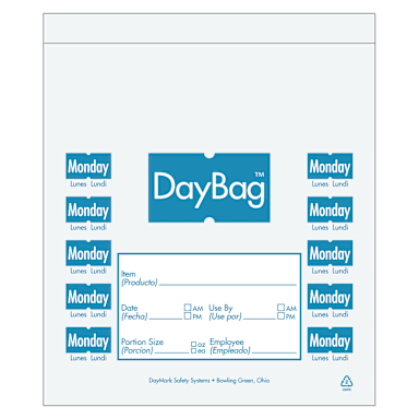 DayMark 113013 5-1/2" Day of the Week Monday Portion Bag - 2000 / BX