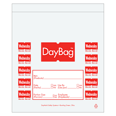 DayMark 113015 5.5" Day Of The Week Wednesday Portion Bag - 2000 / BX