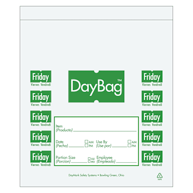 DayMark 113017 5-1/2" Day of the Week Friday Portion Bag - 2000 / BX
