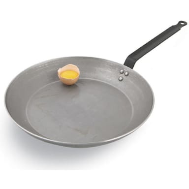 Paderno A4171436 Polished Carbon Steel 14-1/8" x 2" Fry Pan