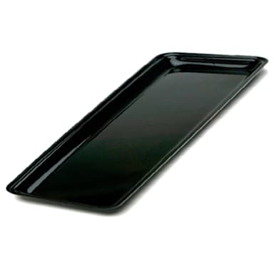 Delfin TRC-208-10 19.5" x 8" x 1" Black Rectangular Market Tray