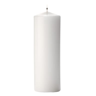 Hollowick P3X9W-12 White 3" x 9" Pillar Candle
