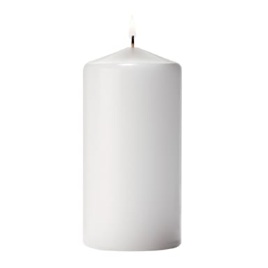 Hollowick P3X6W-12 White 3" x 6" Pillar Candle