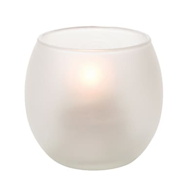 Hollowick 5119SC Satin Crystal Small Bubble Glass Tealight Lamp