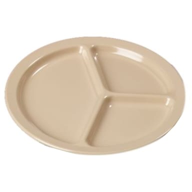 Carlisle KL10225 Kingline Tan 3-Compartment Dinner Plate - Dozen